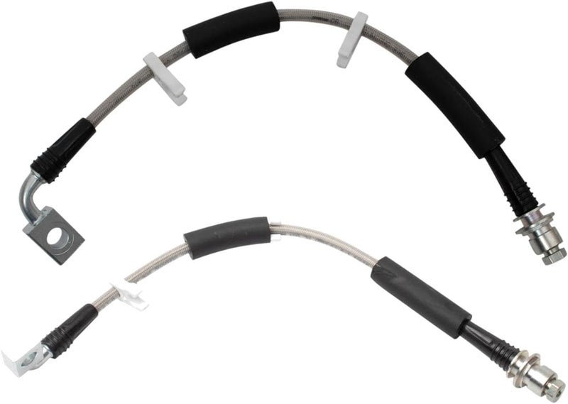 TRQ Front Brake Hose Set Compatible with 2007-2011 Dodge Nitro 2008-2012 Jeep Liberty - Image 1